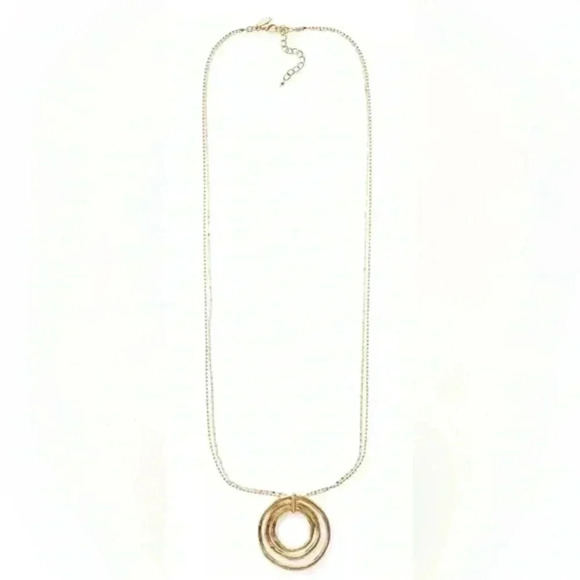Style & Co Gold-Tone Multi-Chain Circle Pendant Necklace, 36" + 3" extender NWOT - Picture 1 of 4